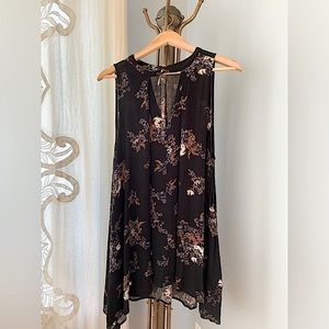 Free People • Snap Out Of It Tree Swing Sleeveless Top Tunic Dress Black Small